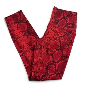 Lululemon Athletica Red and Black Snake Print Leggings